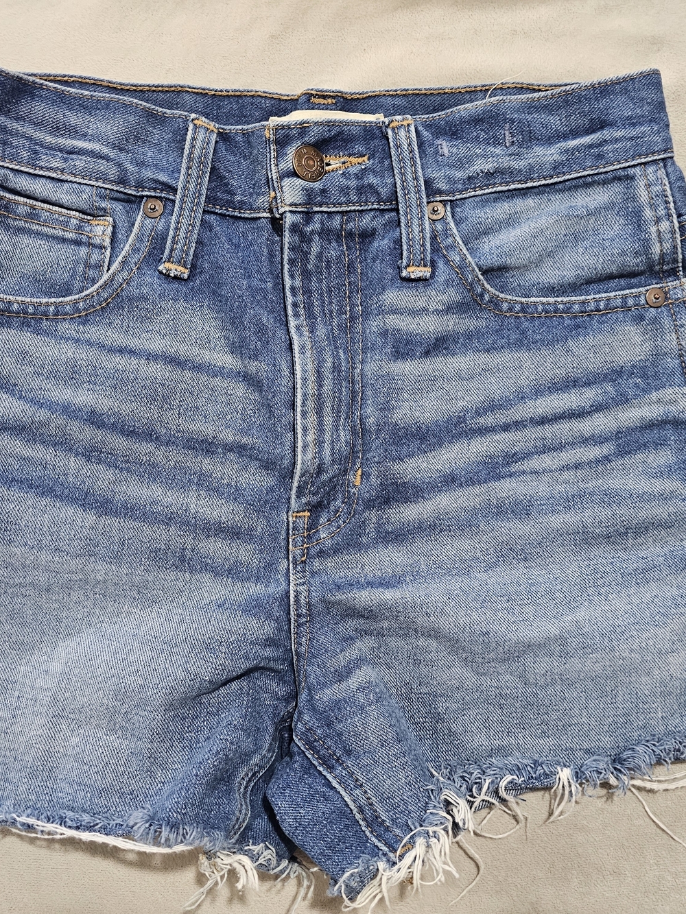 Madewell Light Blue High-Rise Denim Cutoff Shorts
